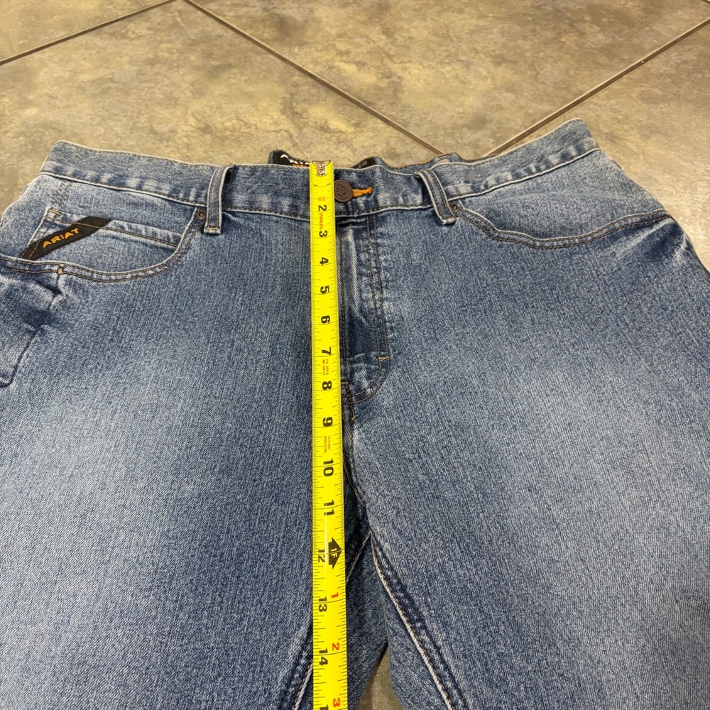 Ariat Rebar M4 Relaxed Bootcut Men's Blue Denim Jeans Cotton Logo 5-Pocket 38x34 - Picture 14 of 15